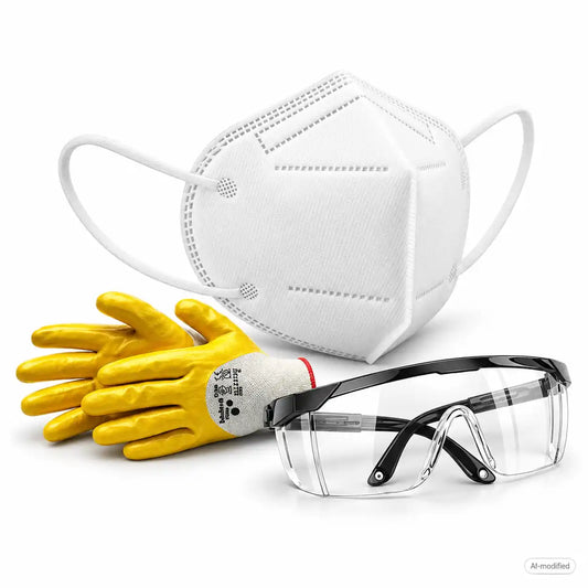 EpoxidWerk24 Sicherheits-Set | Schutzbrille, Schutzhandschuhe & FFP3-Maske